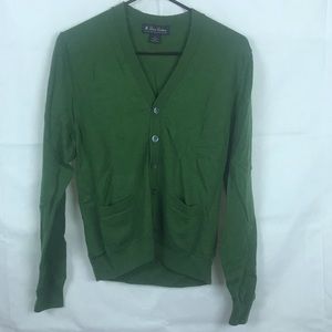 Brooks Brothers, Green, Size Small, 100% Merino Wool Cardigan